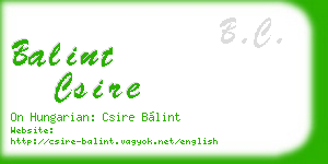 balint csire business card